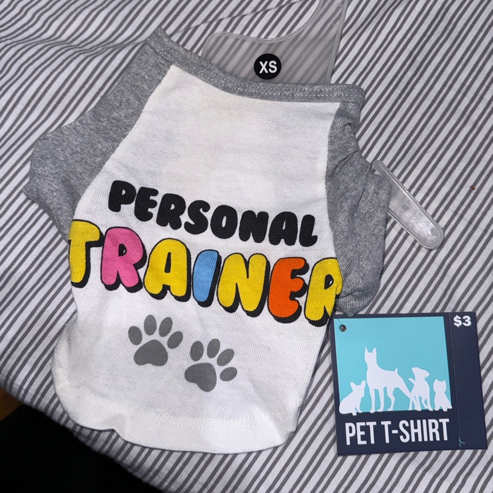 Gray and White Pet T-Shirt